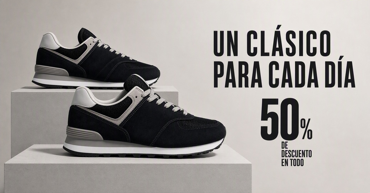 Zapatillas negras completas con oferta en formato horizontal